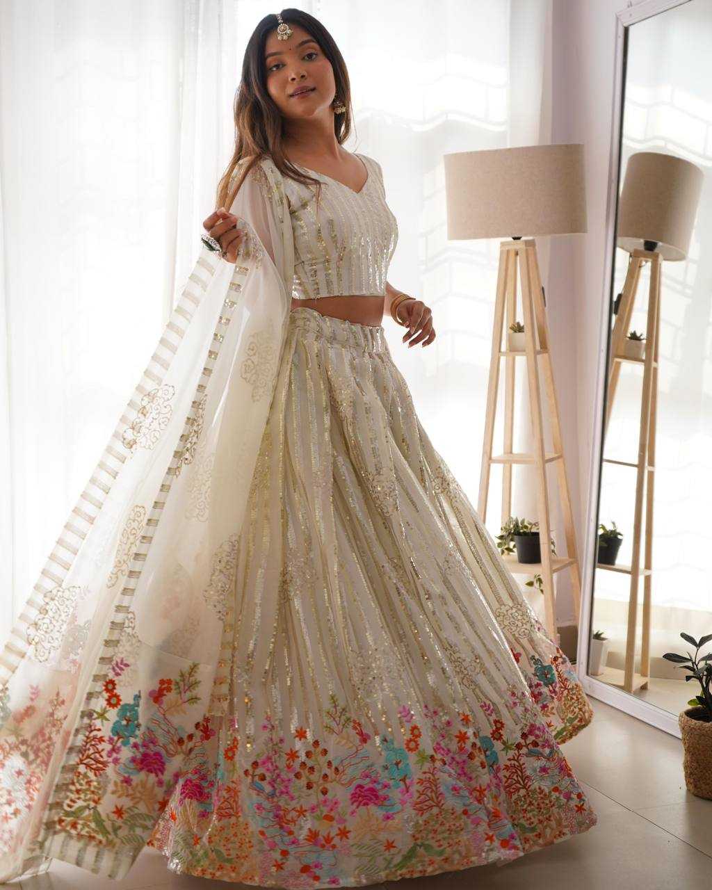 Faux Georgette Rin162 168 Lehengas  Fancy Traditional Lehengas