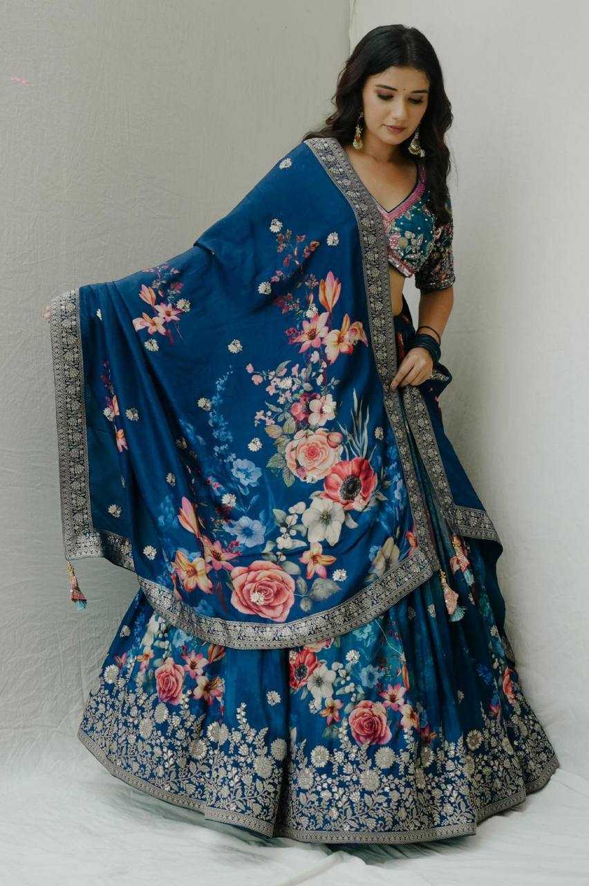 Faux Georgette Rin162 298 Lehengas  Traditioal Printed Lehengas