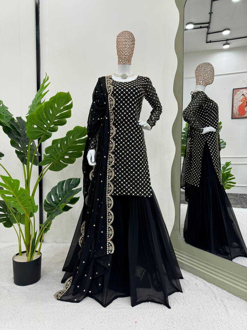 Faux Georgette Rin169 5752 Suits & Dresses  Ladies Sharara Salwar Georgette Ladies Party Wear Suits