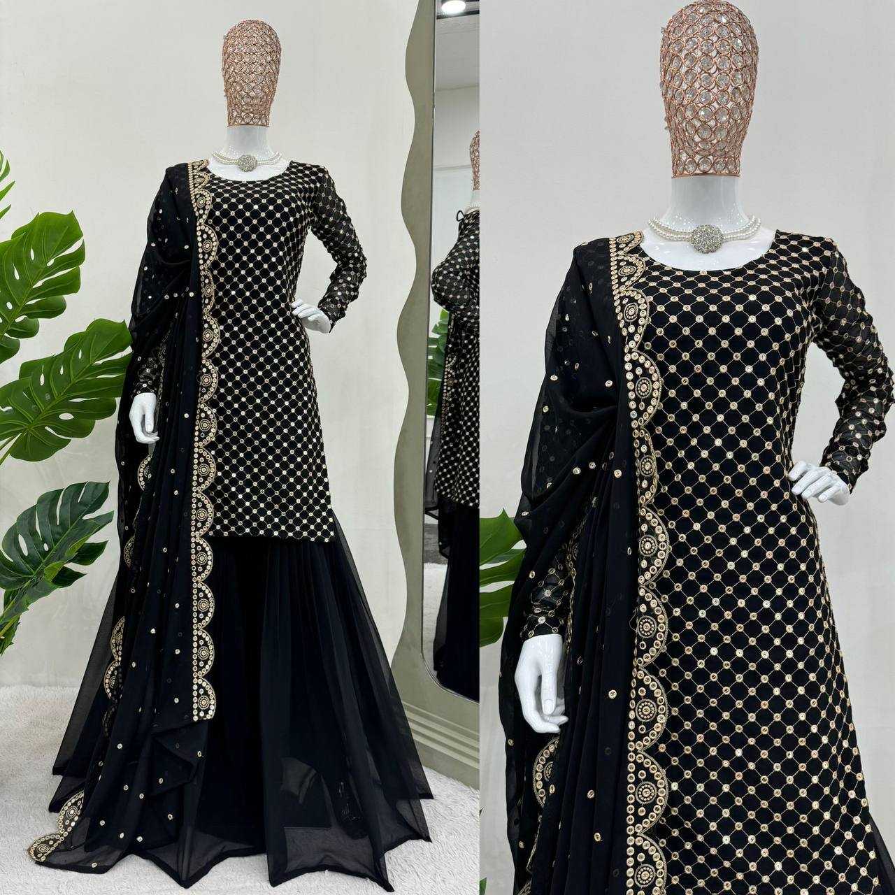 Faux Georgette Rin169 5752 Suits & Dresses  Ladies Sharara Salwar Georgette Ladies Party Wear Suits