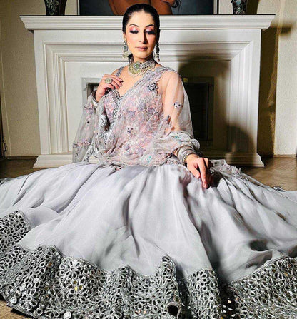 Faux Georgette Rin169 5760 Suits & Dresses  Sharara Salwar Embroidery Georgette Ladies Party Wear Wedding Suits