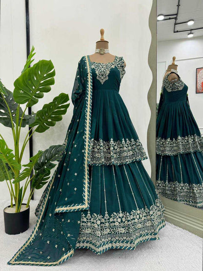 Faux Georgette Rin169 5766 Lehengas  Wedding Embroidered Georgette Wedding Outfits Lehengas