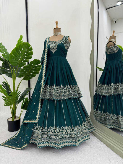 Faux Georgette Rin169 5766 Lehengas  Wedding Embroidered Georgette Wedding Outfits Lehengas