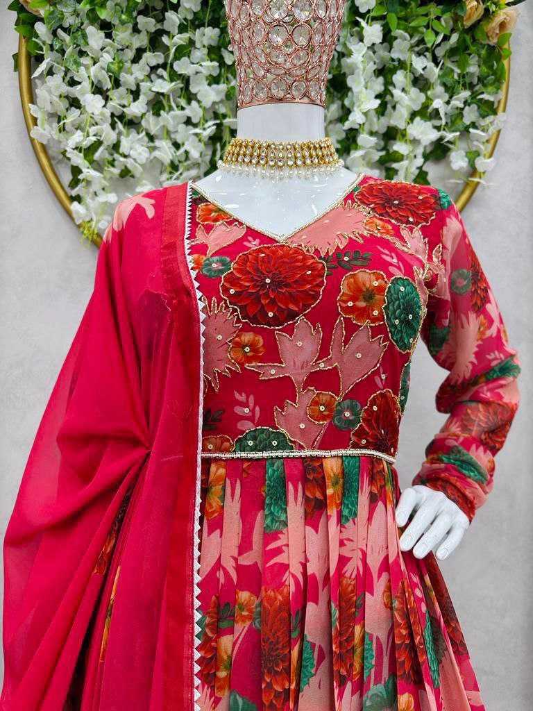 Faux Georgette Rin202 530 Suits & Dresses  Printed Georgette Anarkali Suits