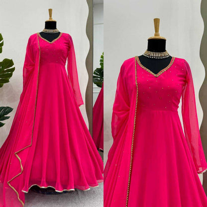 Faux Georgette Rin133 1480 Gowns  Fancy Anarkali Gowns