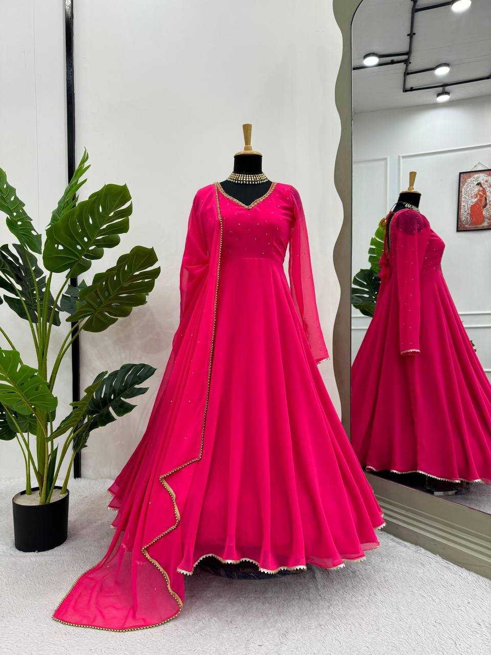 Faux Georgette Rin133 1480 Gowns  Fancy Anarkali Gowns