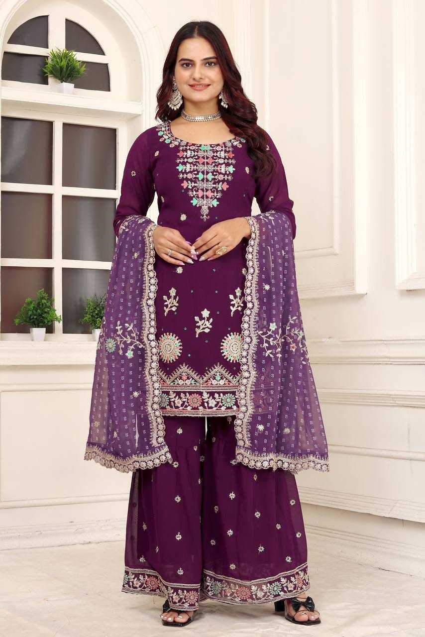 Faux Georgette Rkf 3104 Suits & Dresses  Ladies Sharara Salwar Suits