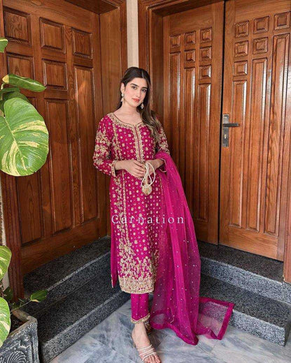 Faux Georgette Rlcv 1265  Suit