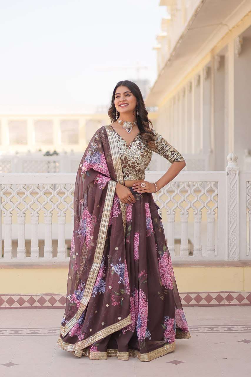 Faux Georgette Kesh132 7104 Lehengas  Fancy Printed Lehengas