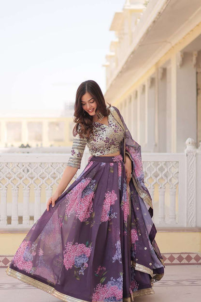 Faux Georgette Kesh132 7104 Lehengas  Fancy Printed Lehengas