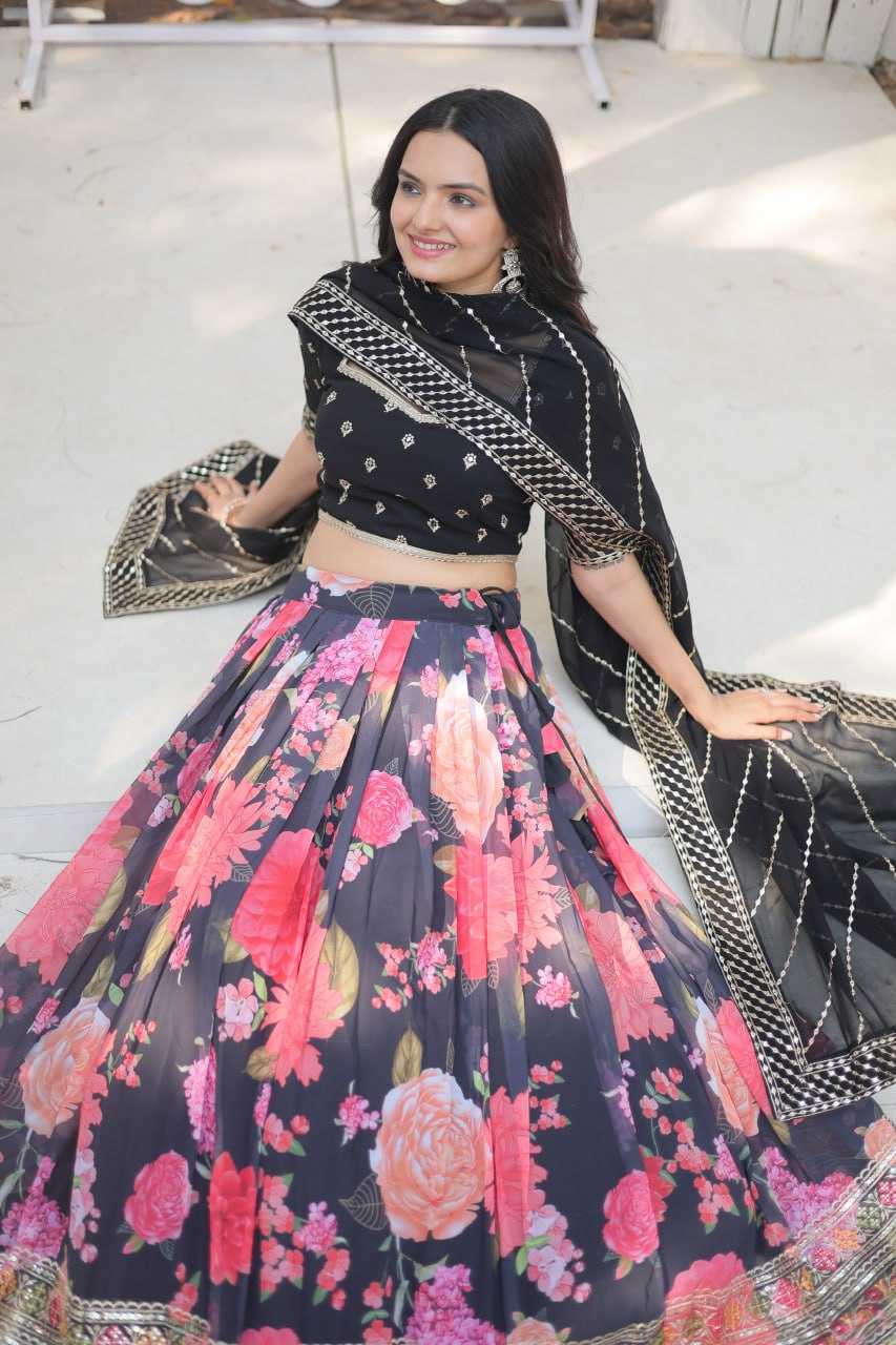 Faux Georgette Kesh132 7110 Lehengas  Fancy Traditionalprinted Lehenga