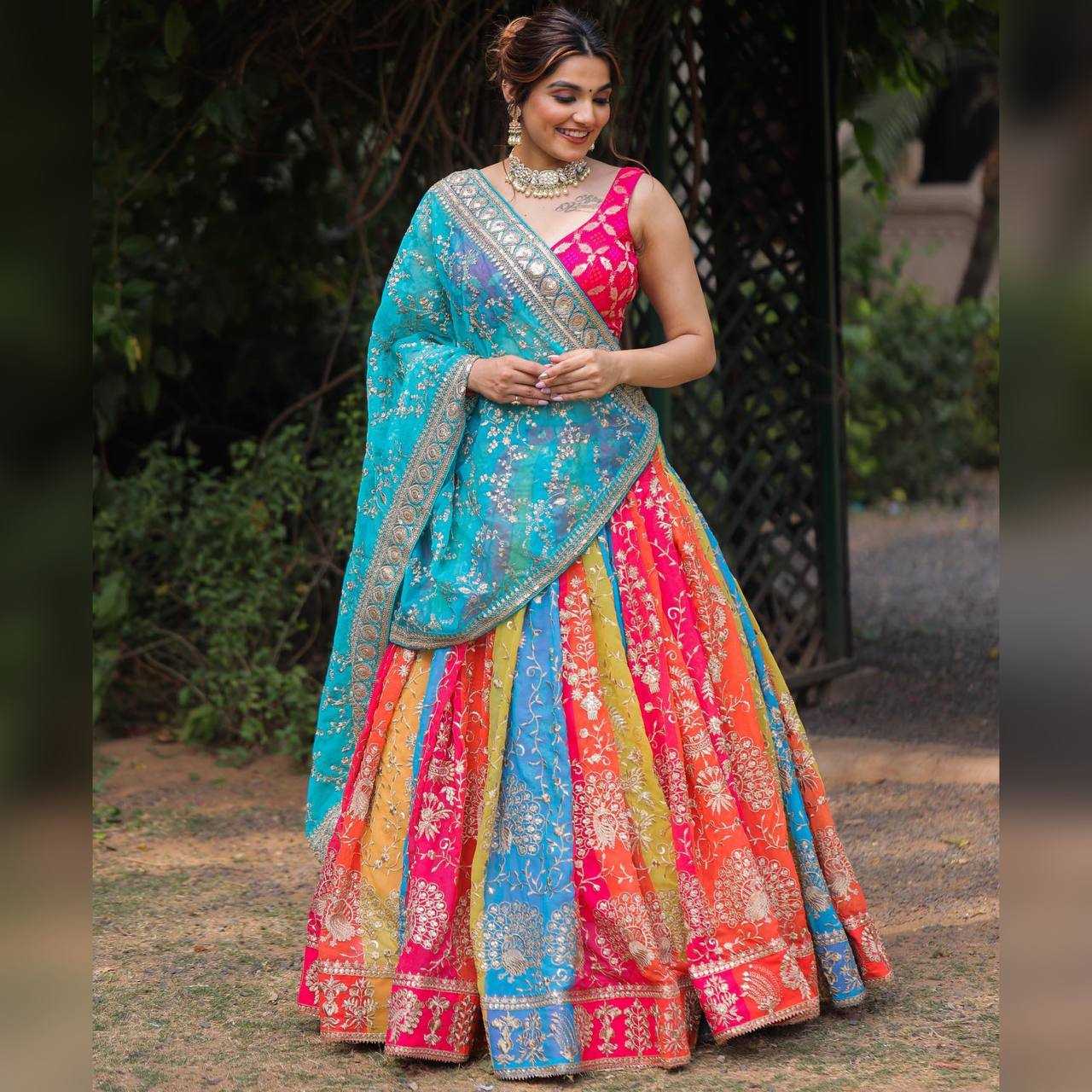 Faux Georgette Rnf 1072  Lehengas