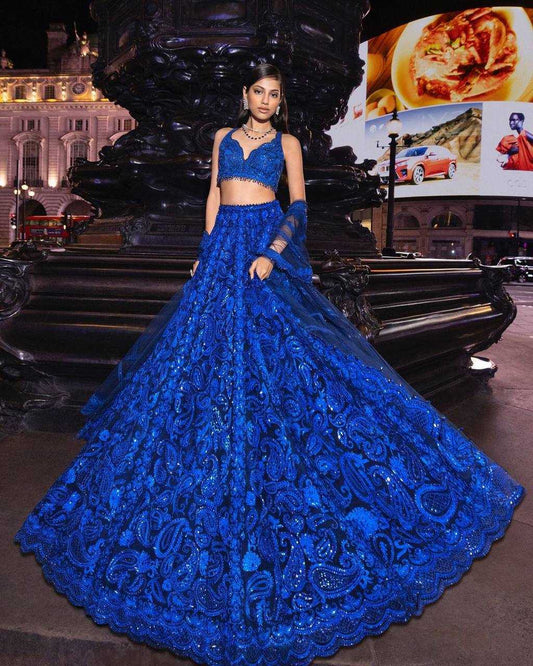 Faux Georgette Rin162 280 Lehengas  Designer Embroidered Fancy Lehengas