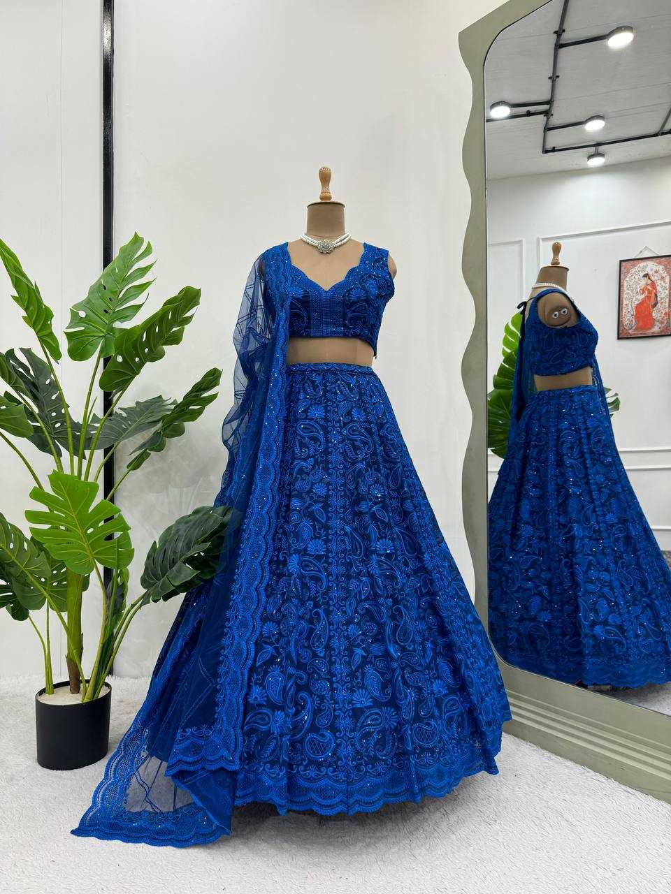 Faux Georgette Rin162 280 Lehengas  Designer Embroidered Fancy Lehengas