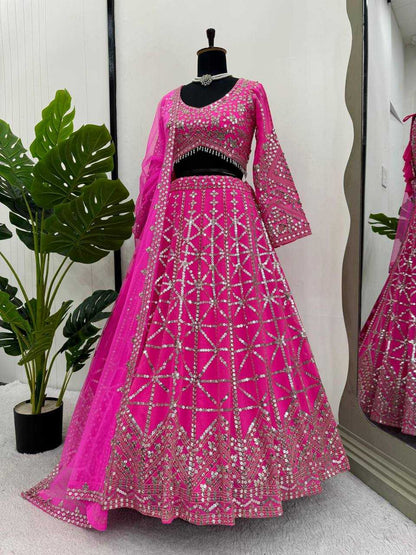 Faux Georgette Rin162 282 Lehengas  Designer Traditional Embroidered Lehengas