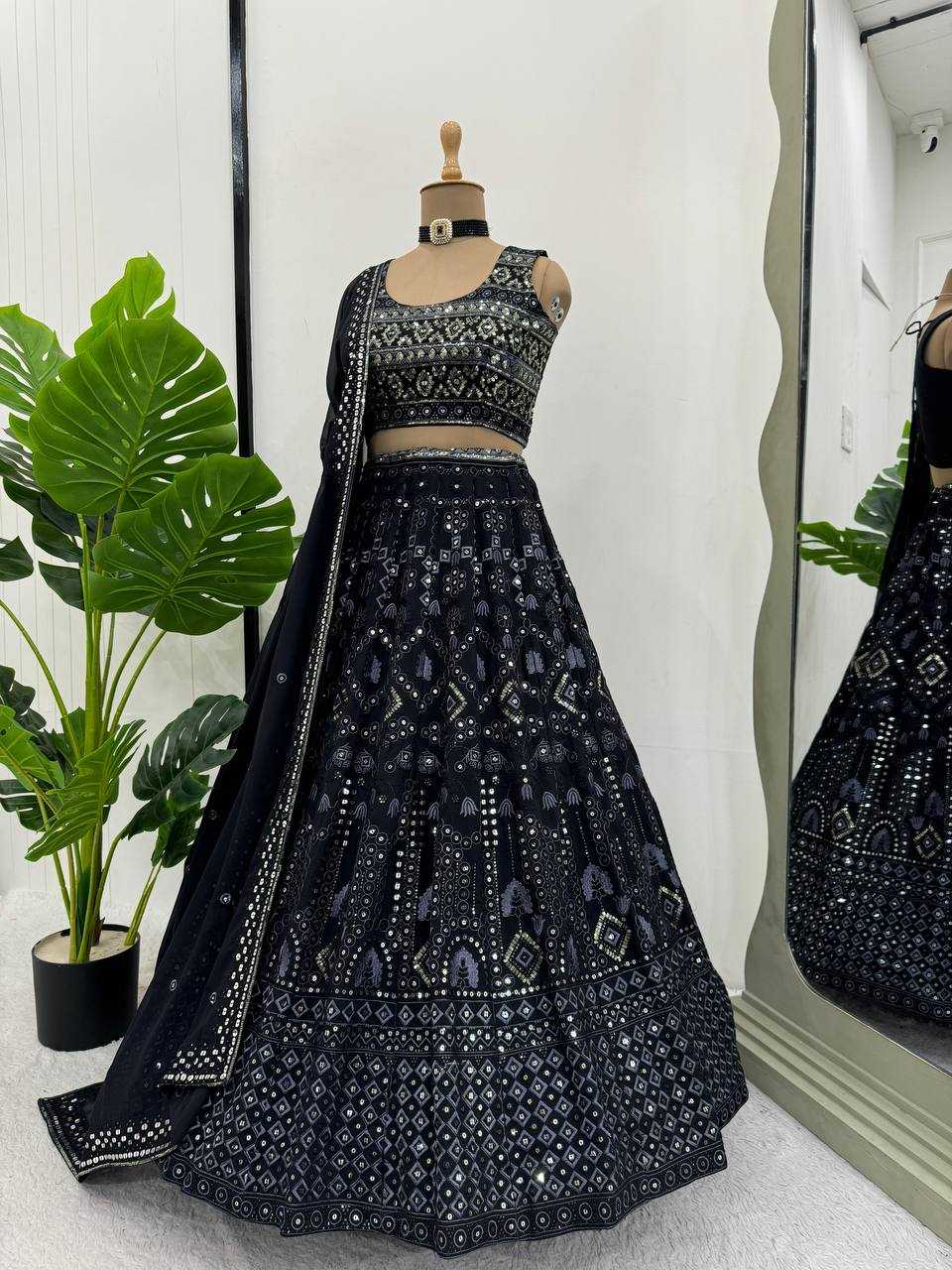 Faux Georgette Rin162 283 Lehengas  Fancy Traditional Embroidered Lehengas