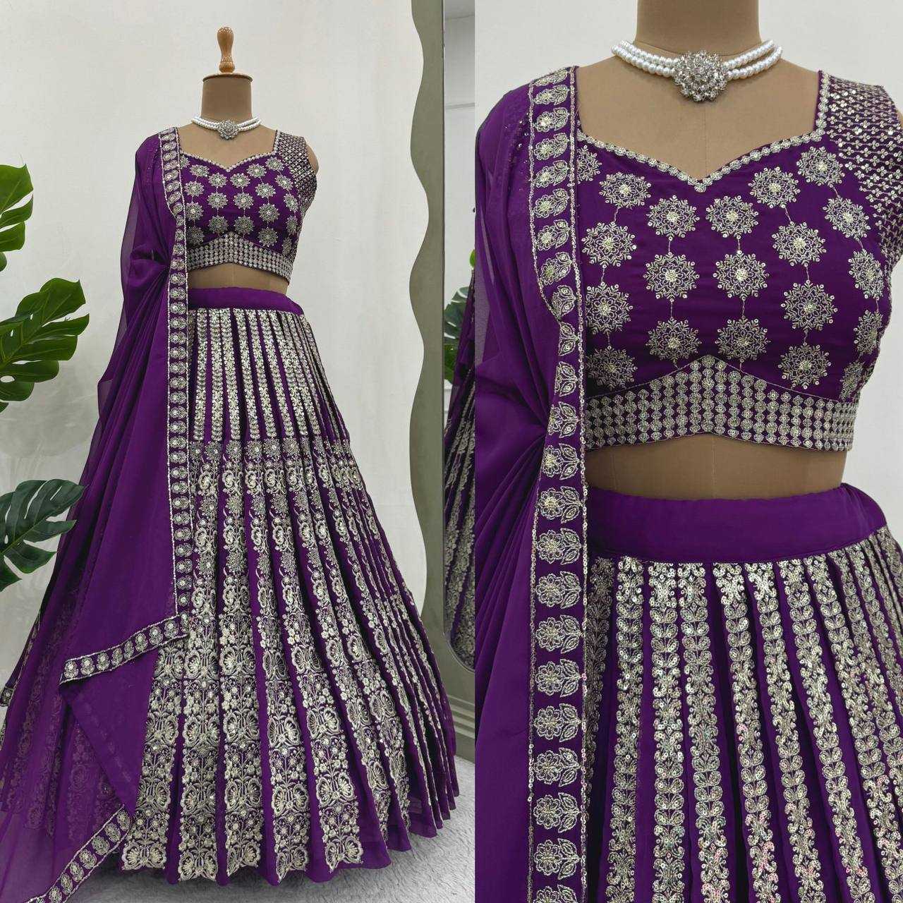 Faux Georgette Rin162  284 Lehengas  Traditional Wedding Embroidered Lehengas