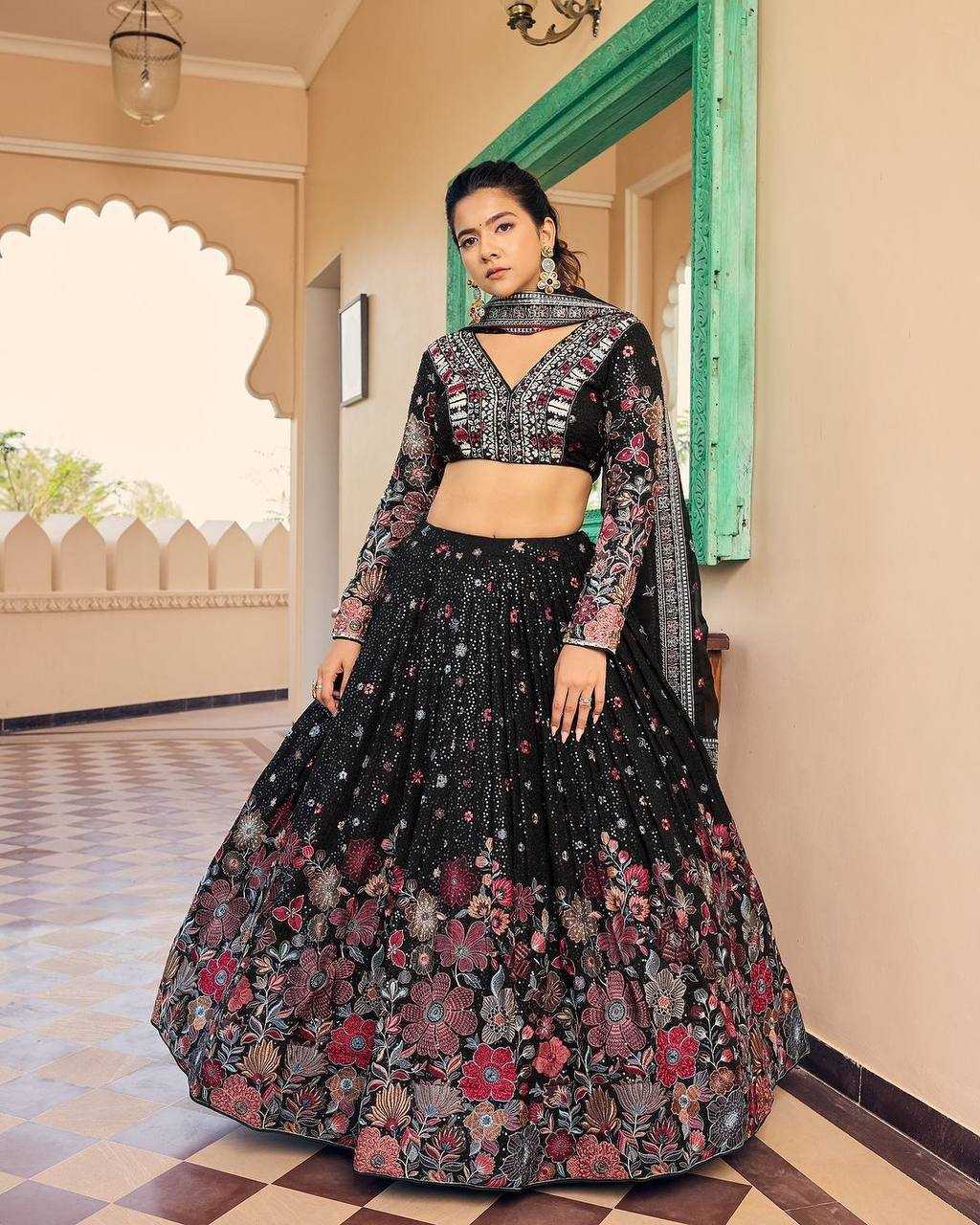 Faux Georgette Rin162 286 Lehengas  Fancy Traditional Embroidered Sarees