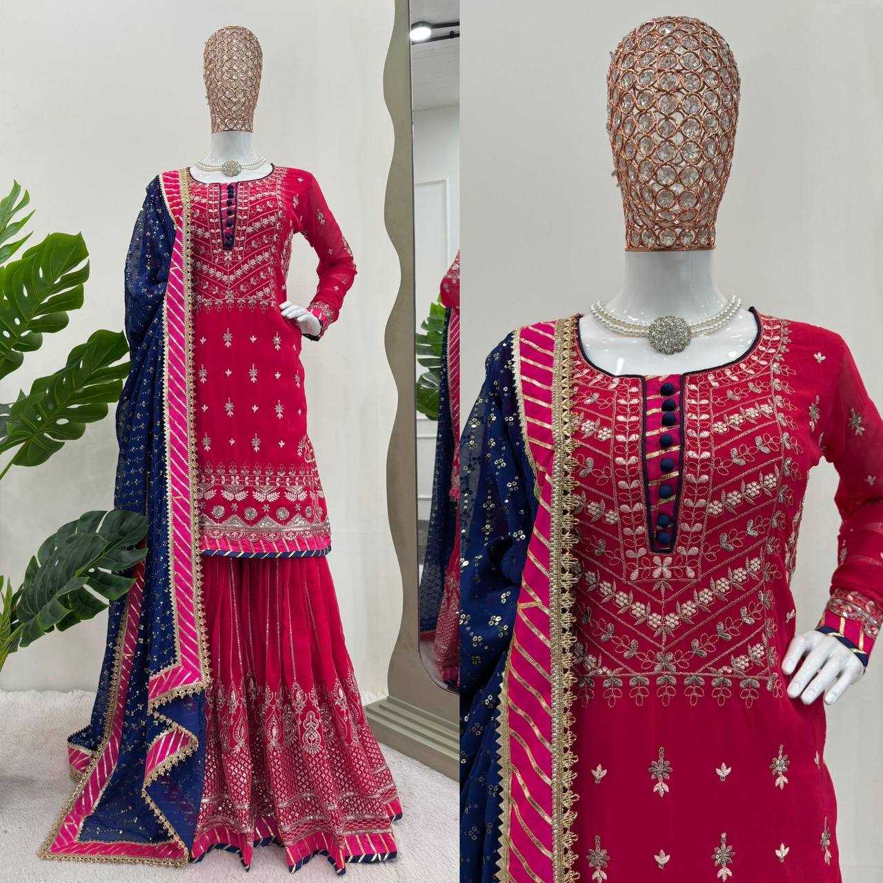 Faux Georgette Rin169 5739 Suits & Dresses  Ladies Sharara Salwar Suits