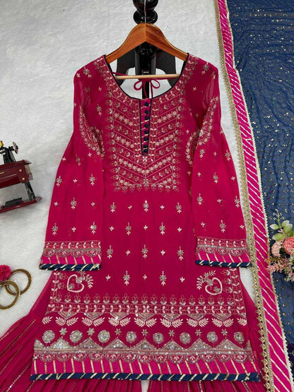 Faux Georgette Rin169 5739 Suits & Dresses  Ladies Sharara Salwar Suits