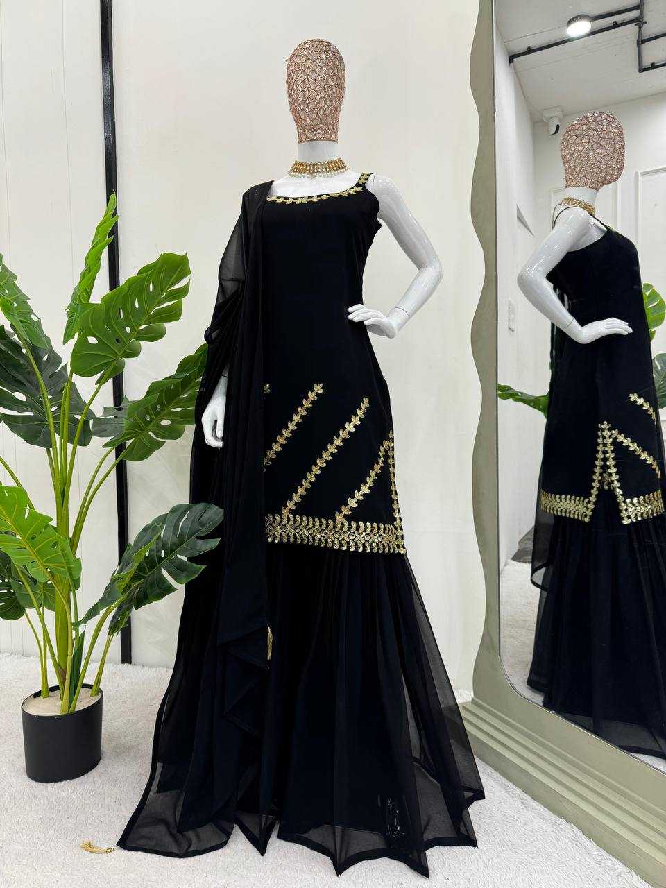 Faux Georgette Rin169 5745 Suits & Dresses  Ladies Sharara Salwar Georgette Suits