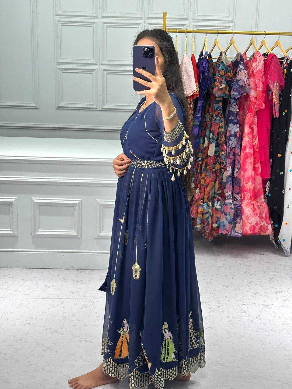 Faux Georgette Rst 1017 Gowns  Fancy Embroidery Anarkali Gowns