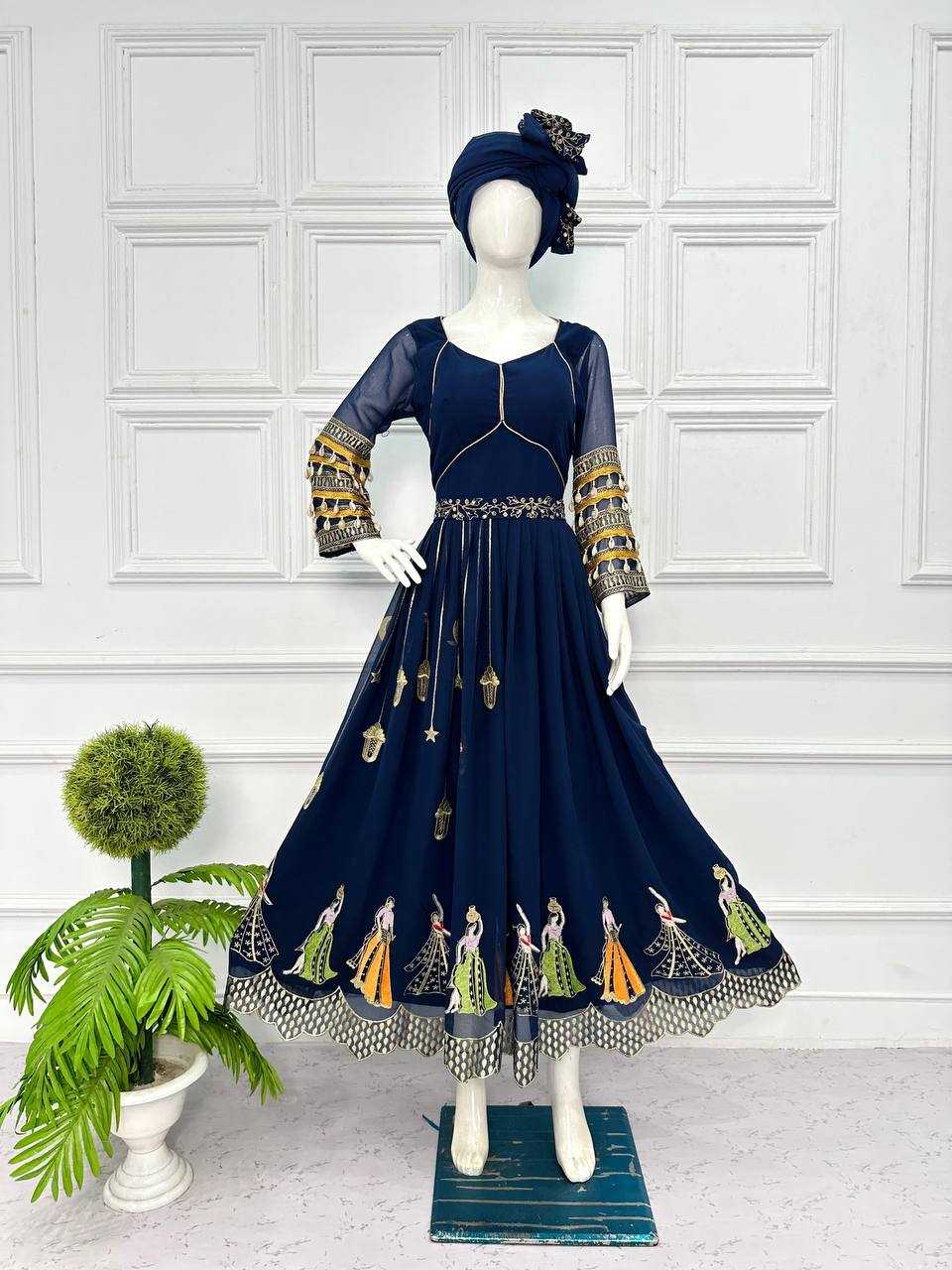 Faux Georgette Rst 1017 Gowns  Fancy Embroidery Anarkali Gowns