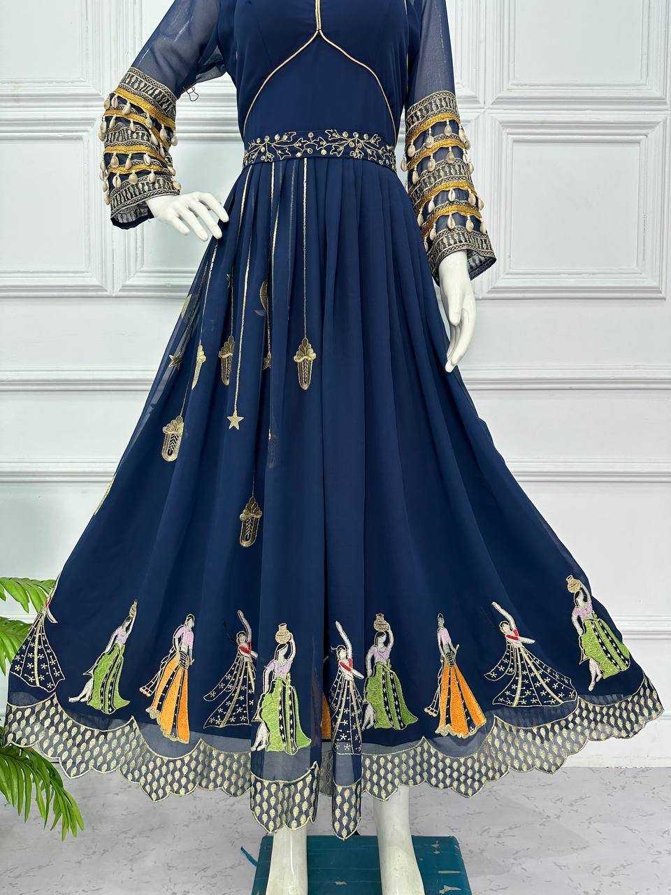 Faux Georgette Rst 1017 Gowns  Fancy Embroidery Anarkali Gowns