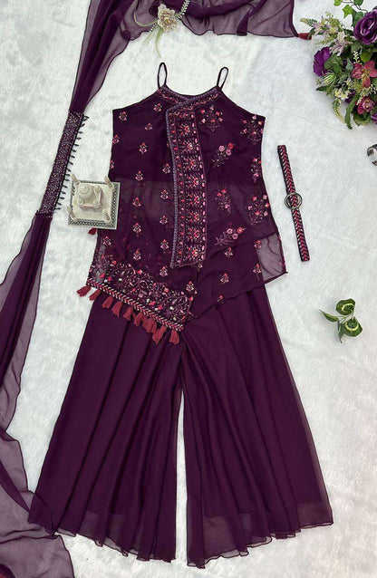 Faux Georgette Rst 1047 Suits & Dresses  Embroidery Palazzo Ladies Party Wear Suits