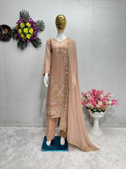 Faux Georgette  Srt-135  Suit