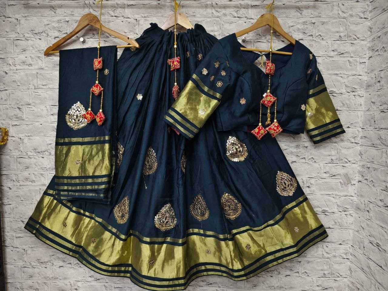 Gajji Silk Kesh179 Ahb104 Lehengas  Blue Traditional Silk Lehengas Manufacture