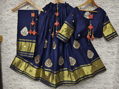 Gajji Silk Kesh179 Ahb104 Lehengas  Blue Traditional Silk Lehengas Manufacture