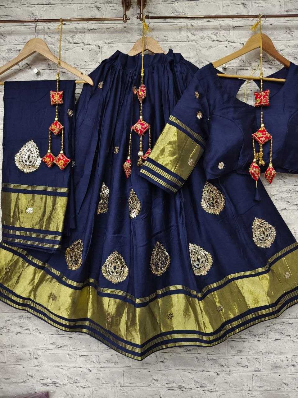 Gajji Silk Kesh179 Ahb104 Lehengas  Blue Traditional Silk Lehengas Manufacture