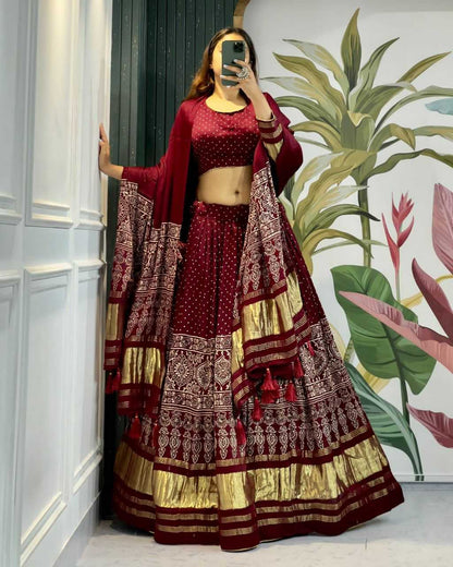 Gajji Silk Kesh179 Ahb14 Lehengas  Traditional Silk Printed Lehengas