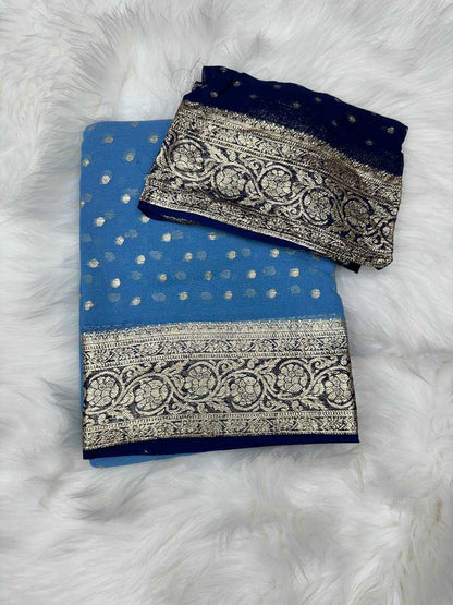 Georgette Ape Leaf Sarees  Georgette Ladies Indian Sarees