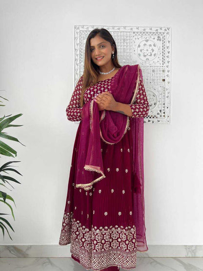 Georgette Hkc 1584  Suit