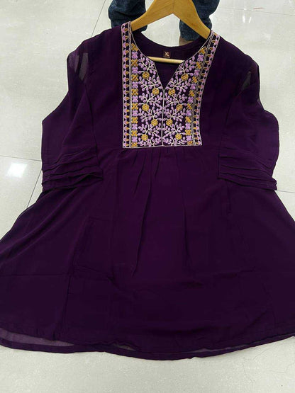 Georgette Inl 03 Kurtis  Festive Short Kurti