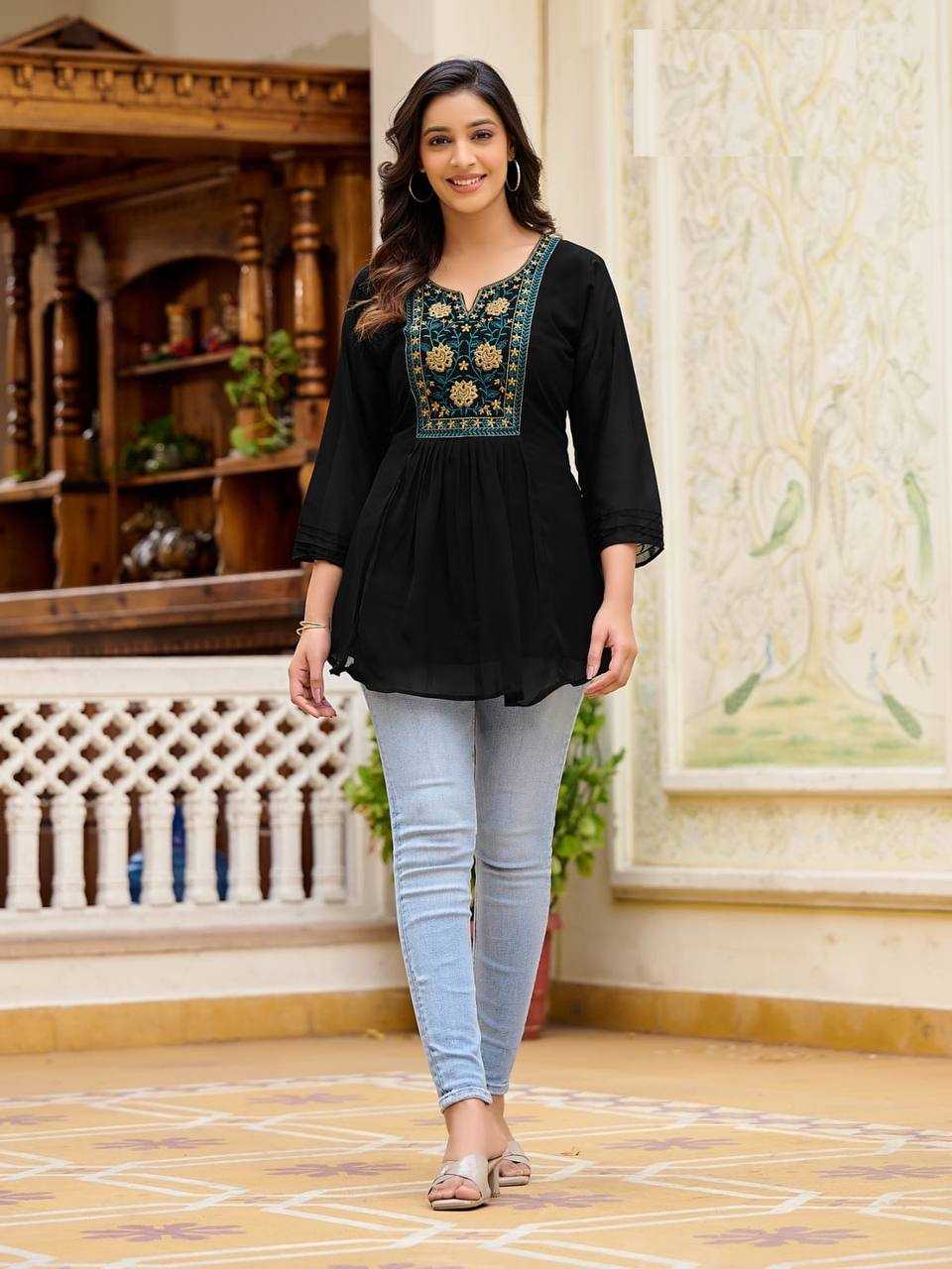 Georgette Inl 03 Kurtis  Festive Short Kurti