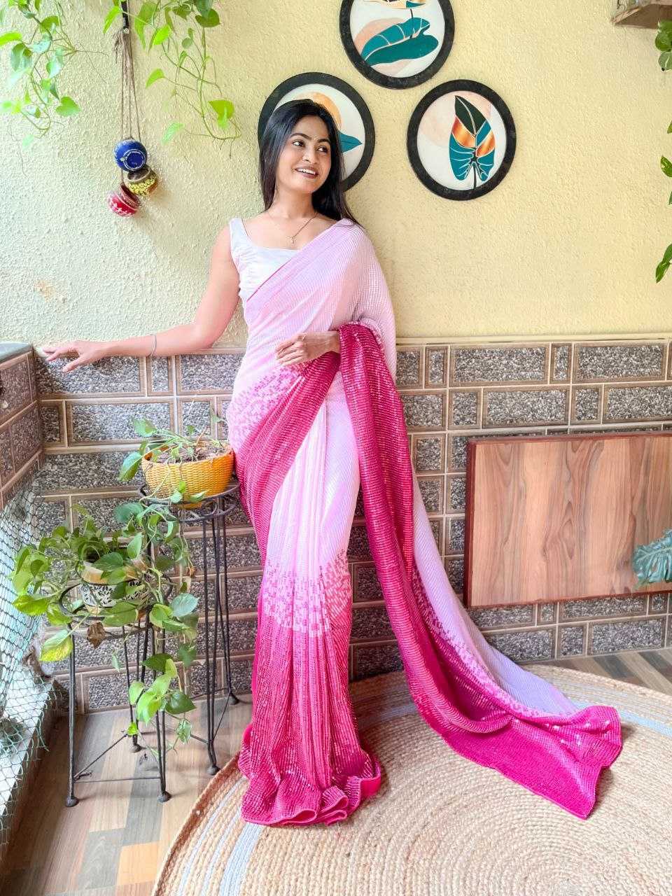 Georgette  Kes 605  Saree