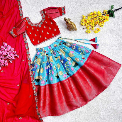 Georgette Kesh109 Rrkt17 Kids Wear  Kids Lehengas Choli