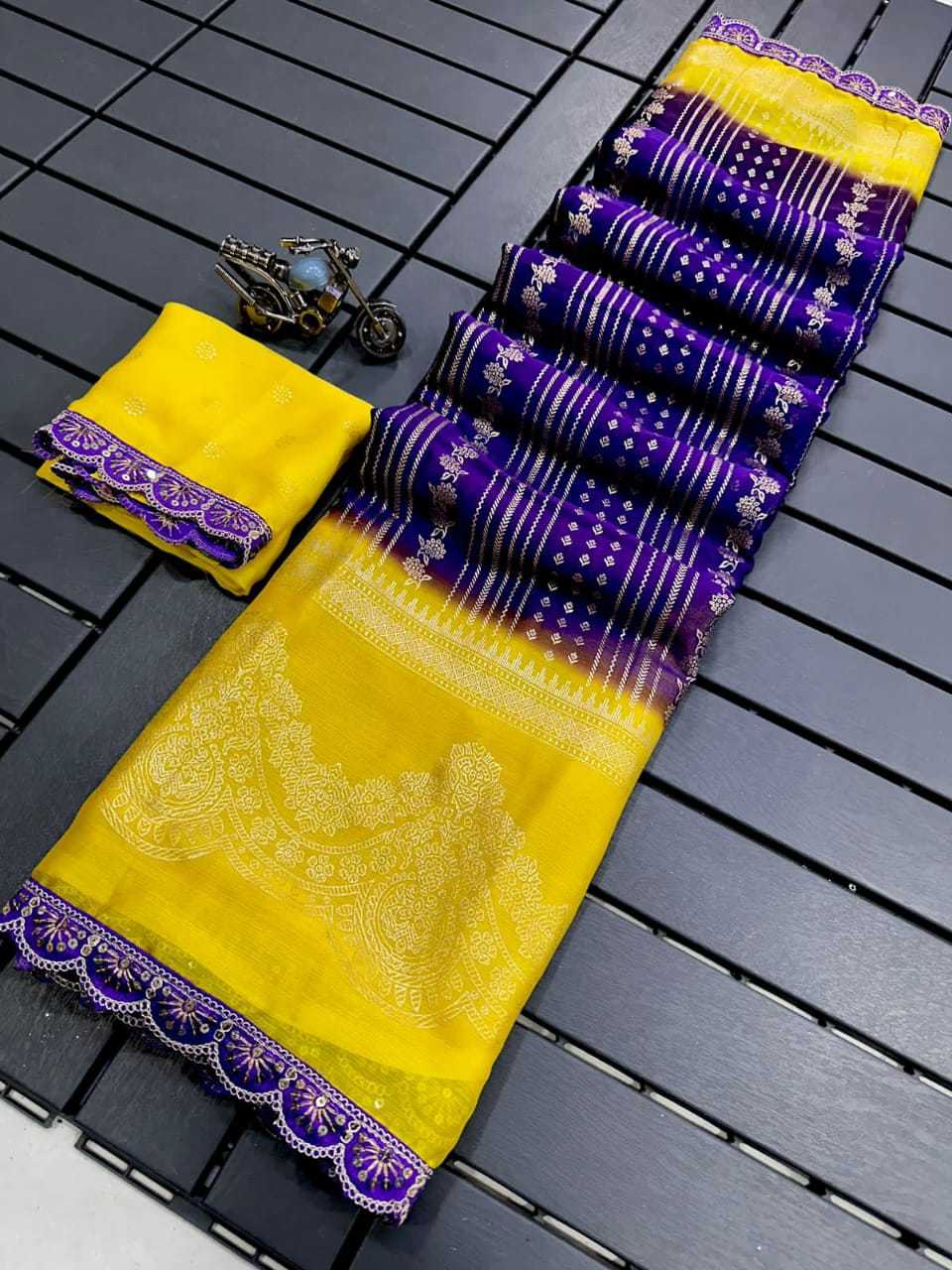 Georgette Kesh110 Radha09 Sarees  Printed Georgette Chiffon Cutwork Sarees