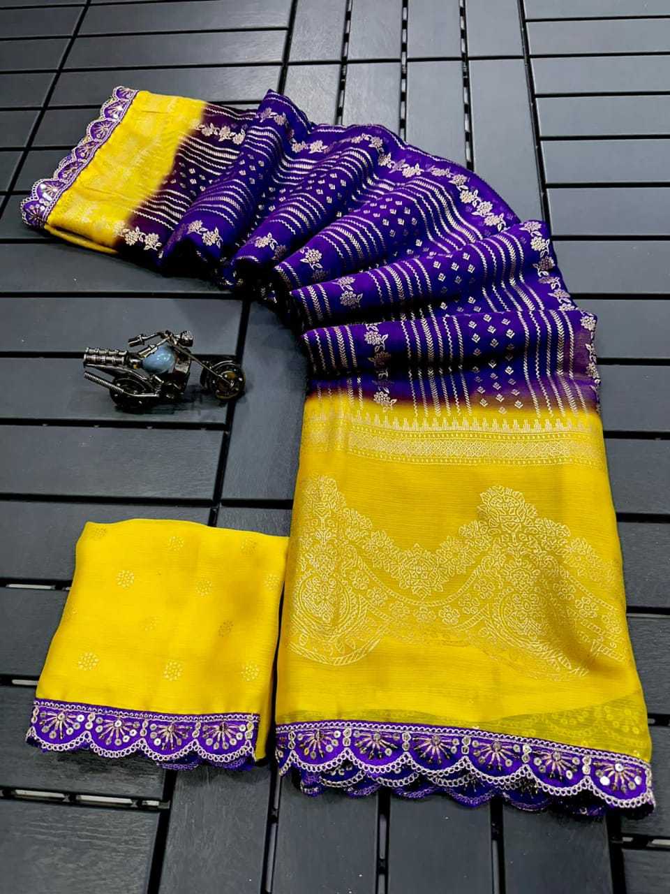 Georgette Kesh110 Radha09 Sarees  Printed Georgette Chiffon Cutwork Sarees