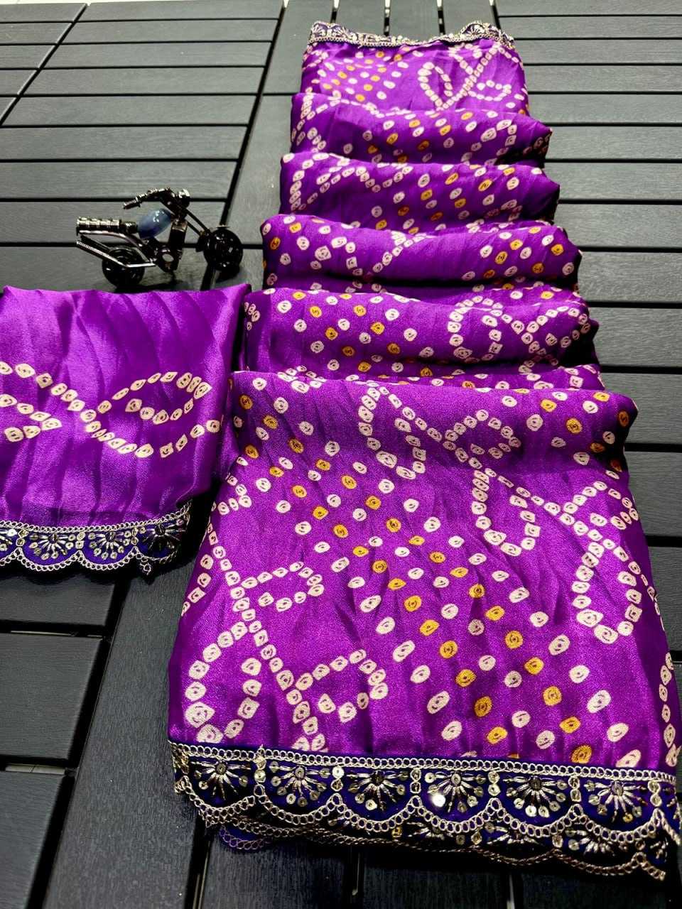 Georgette Kesh110 Radha36 Sarees  Printed Ladies Bandhani Bandhej Cutwork Sarees