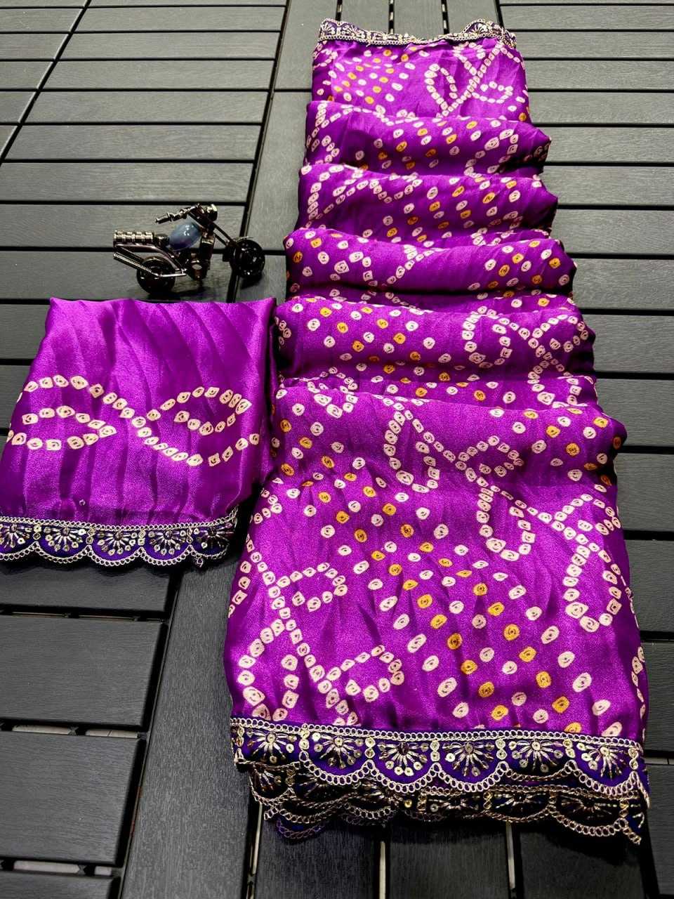 Georgette Kesh110 Radha36 Sarees  Printed Ladies Bandhani Bandhej Cutwork Sarees