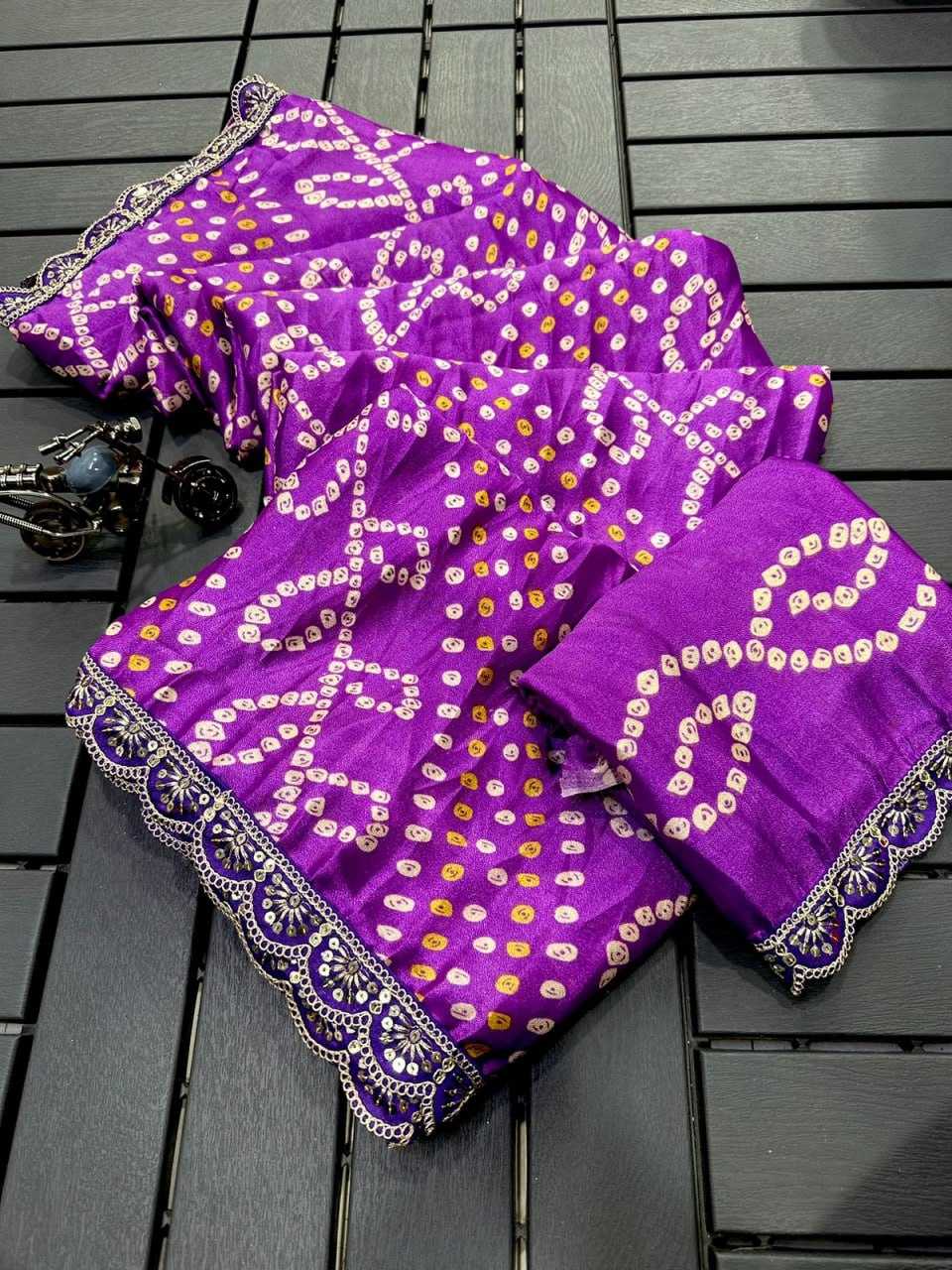 Georgette Kesh110 Radha36 Sarees  Printed Ladies Bandhani Bandhej Cutwork Sarees