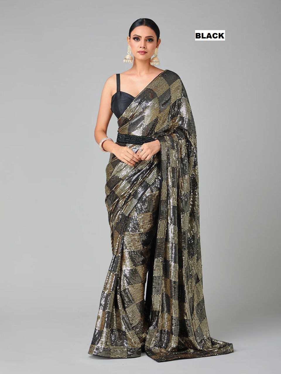 Georgette Kesh130 3426 Sarees  Party Wear Georgette Sequence Fancy Sarees