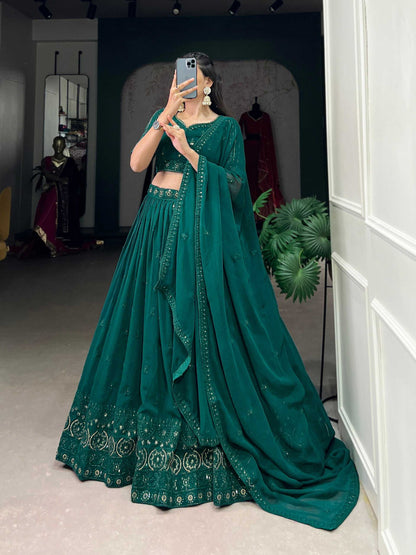 Georgette Kesh134 1408 Lehengas  Embroidered Georgettte Lehenga With Dupatta Lehenga With Blouse