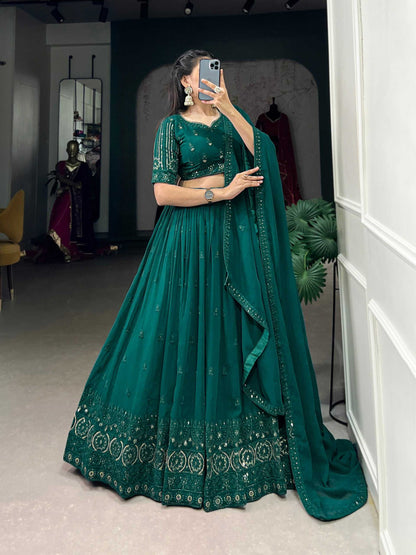 Georgette Kesh134 1408 Lehengas  Embroidered Georgettte Lehenga With Dupatta Lehenga With Blouse