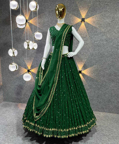 Georgette Kesh143 352 Lehengas  Embroidery Traditional Lehengas