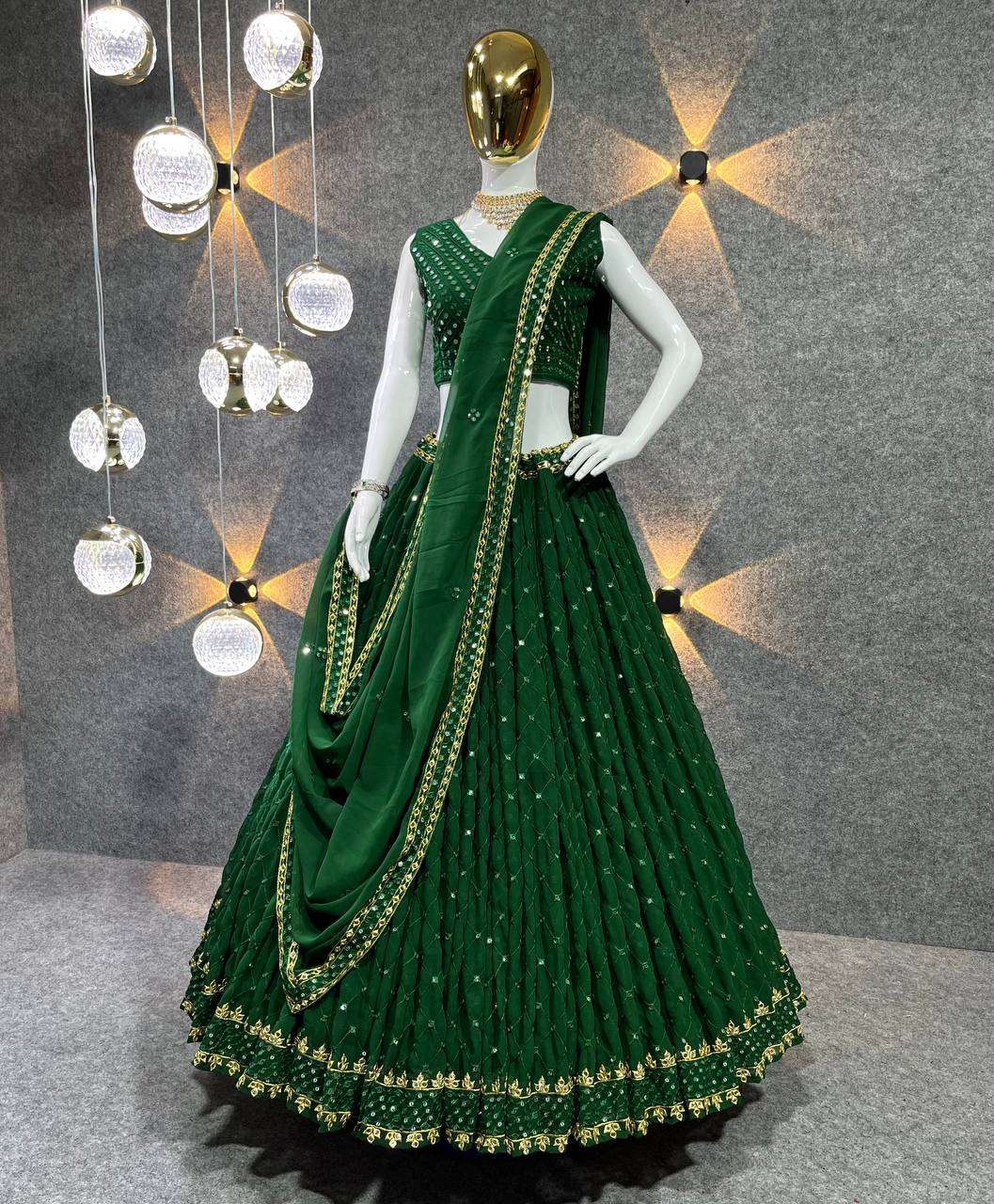 Georgette Kesh143 352 Lehengas  Embroidery Traditional Lehengas